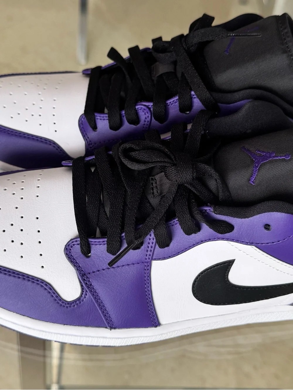 Jordan Men’s Purple, White and Black Court Low Top Sneakers